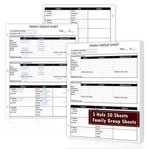 lot 2312 image: MSHUNKEJI Family Group Sheets 50 Count 3 Hole 8.5x11 Blank Genealogy Forms