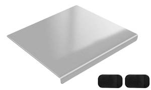 lot 2317 image: Yoposeo Stainless Steel Cutting Board 15.7 x 11.8 In With Lip and 2 Pads