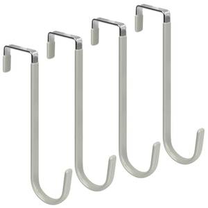 lot 2322 image: FYY Over The Door Hooks Single Hanger 4 Pack Fits 1.6 Inch Doors Grey