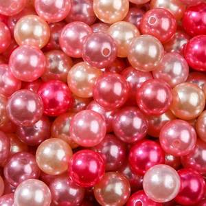 lot 2327 image: BERMRO 0.63 in Acrylic Beads 100pcs Pink Pearl