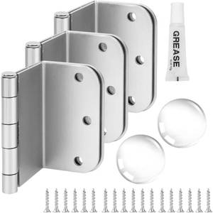 lot 2329 image: KBH Applications 3-Pack Offset Door Hinges 3.5 Inch Brushed Nickel