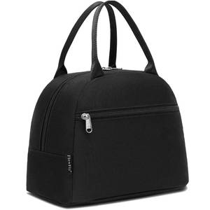 lot 2343 image: FlowFly Insulated Lunch Cooler Tote Bag, Black, 9.1 x 6.1 x 12.3 In