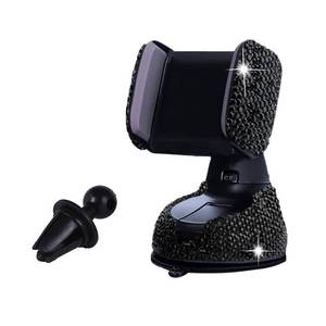 lot 2355 image: SUNCARACCL Car Phone Holder 360° Adjustable Crystal Rhinestone Black