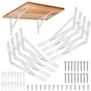 lot 2357 image: Qiwuhai Floating Shelf Brackets 8 Pcs White Wall Mount 7.87 x 4.72 In
