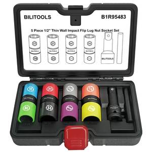 lot 2361 image: Bilitools Lug Nut Socket Set 12 Drive Thin Wall Impact Flip Sockets