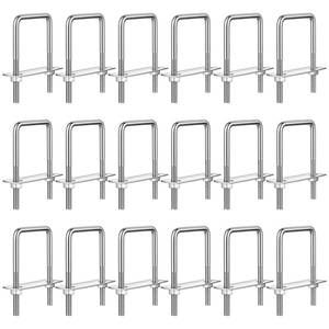 lot 2374 image: ElaraBerry U-Bolt Assembly M6 2 x 3.15 in 304 Stainless Steel 18 Pack