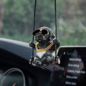 lot 2382 image: Floruit Labrador Retriever Rear View Mirror Hanging Car Ornament Black