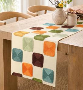 lot 2389 image: MuseHaus Embroidered Canvas Table Runner 13 x 72 Inch Mosaic