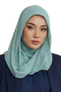 lot 2391 image: Aishas Design Pre-Tied Cotton Chiffon Hijab Scarf Women Instant Head Wrap