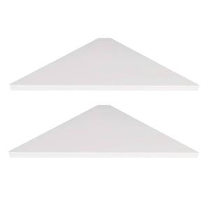 lot 2392 image: Evron Corner Floating Wall Shelf Set of 2 Wood Grain ABS 11 lb Capacity