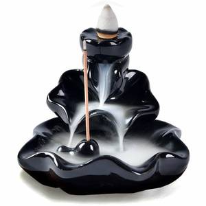 lot 2394 image: HYPOSFEE Ceramic Waterfall Backflow Incense Burner with 10 Cones