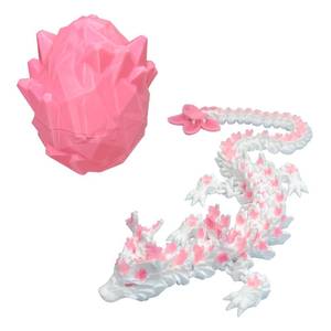 lot 2400 image: BuQueHM 3D Printed Dragon Set 11.8in Cherry Blossom with Dragon Egg