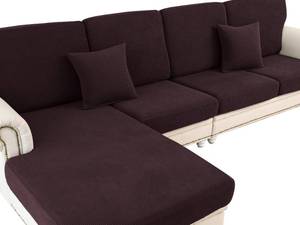 lot 2431 image: LA MEACK Stretch Couch Cushion Cover Seat Slipcover Brown 1 Piece