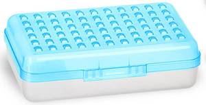 lot 2436 image: Enday Pencil Box Blue Plastic Dot Pencil Case 8.25 x 5 x 2.4 Inches