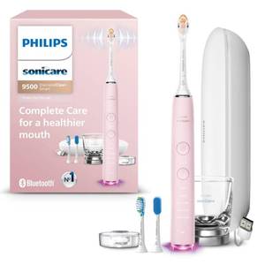 lot 7856 image: (TOOTH BRUSH AND CUP ONLY)Philips Sonicare DiamondClean 9500 Electric Toothbrush, Pink, 3 Brush Heads  Retail $279.99