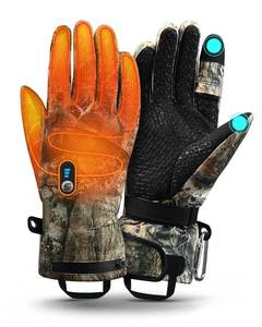 lot 7857 image: JS LifeStyle Heated Hunting Gloves Men Women Rechargeable Camo  Retail $119.99