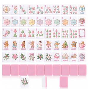 lot 7872 image: Teyva Daily American Mahjong Set 160 Tiles Christmas Gingerbread Man  Retail $111.99