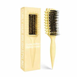 lot 7874 image: Curly Hair Brush Candybrush Curl Defining Brush Creamy Yellow