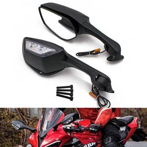 lot 7875 image: YOUMOTECH Motorcycle Rearview Side Mirrors With Turn Signals Adjustable