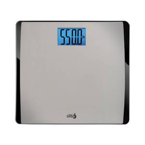 lot 7878 image: EatSmart Glass Digital Bathroom Scale 400 lb Silver