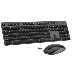 lot 7890 image: EDJO Wireless Keyboard and Mouse Combo 2.4GHz Full Size Silent Grey