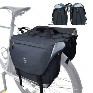 lot 7941 image: Kinetrail Bike Panniers 25-35L Expandable Waterproof Rear Rack Saddle Bag