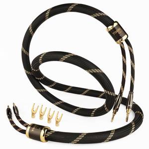 lot 7952 image: TODN Speaker Cable 3M 99.9999% OCC with Banana and Spade Plugs  Retail $140.99