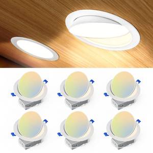 lot 7978 image: Ensenior 6 Inch LED Eyeball Gimbal Recessed Light 5CCT Dimmable 6 Pack