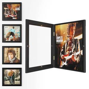 lot 7979 image: Emfogo Wall-Mounted Vinyl Record Frame 12x12 Inch 4 Pack Black