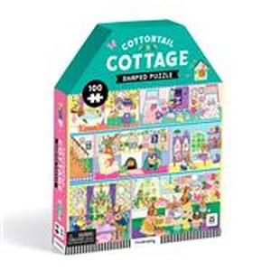 lot 7989 image: Cottontail Cottage House Shaped Jigsaw Puzzle 100 Piece