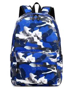 lot 8241 image: Lmwzh Kids School Backpack Camo Blue 17 Inch Water Resistant Bookbag