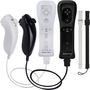 lot 8247 image: TechKen Wii Remote Controller 2 Pack with Nunchuk and Motion Plus for Wii U
