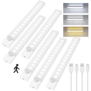 lot 8248 image: Rihvy Under Cabinet Motion Sensor Light 8 Inch Rechargeable 6 Pack