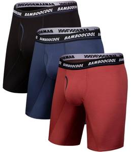 lot 8260 image: Bamboo Cool Mens Long Leg Boxer Briefs Multipack, LARGE