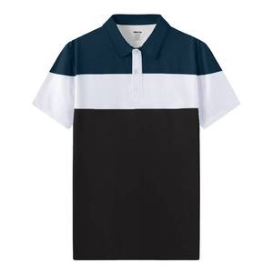 lot 8269 image: MOHEEN Mens Golf Polo Shirt Moisture Wicking Dry Fit Striped Black White 6XL