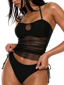 lot 8270 image: YELAIVP Womens 2 Piece Tankini Swimsuit Black Size M