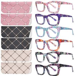 lot 8276 image: SIGVAN Blue Light Blocking Square Reading Glasses 1.75 6 Pack
