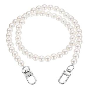 lot 8282 image: uxcell 2 Pcs Imitation Pearl Purse Strap 23.6 Inch Silver