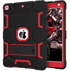 lot 8290 image: CCMAO iPad Case 10.2-Inch 9th 8th 7th Gen Shockproof 3-Layer Black Red