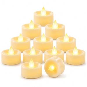 lot 8302 image: Homemory 12-Pack Battery Tea Lights with 6H Timer, Flickering