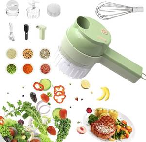 lot 8309 image: Portable Wireless Vegetable Chopper 4-in-1 Electric Food Processor