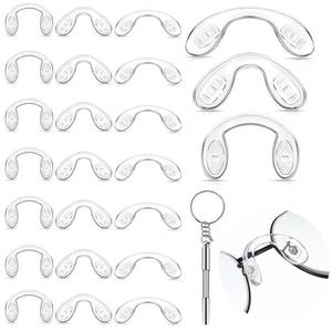 lot 8315 image: Weewooday Eyeglass Nose Pads 24 Pieces 3 Sizes U-Shaped Silicone