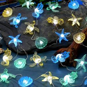 lot 8330 image: THE HXT BARTLETT Ocean Themed Fairy String Lights 10ft 30 LED Battery Operated