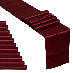 lot 8367 image: FYNITE Burgundy Satin Table Runner 5 Pack 12 x 108 Inches