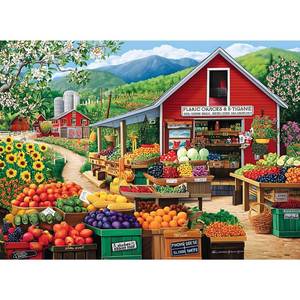 lot 8381 image: Maiqufa 500 Piece Jigsaw Puzzle Fruit Market Farm Scenery 20.5 x 15 in