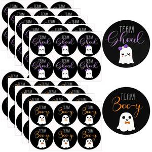 lot 8387 image: Outus Halloween Gender Reveal Stickers 60 Pcs Round Ghost Design