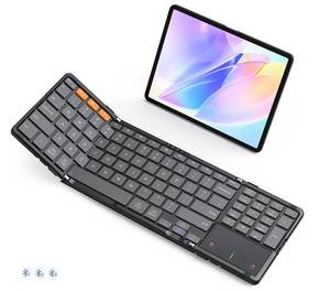 lot 8411 image: MEETION Foldable Bluetooth Keyboard with Touchpad and Numeric Keypad