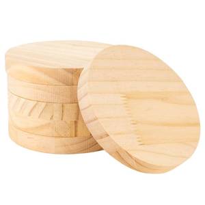lot 8444 image: PONGJA 6 Pack 6 Inch Round Unfinished Wood Plaque 34 Inch Thick Natural Pine