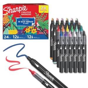 lot 8489 image: Sharpie Creative Markers Bullet & Brush Tip Combo Pack, 24 Count