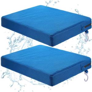 lot 9002 image: Leinuosen 2 Pcs Shower Seat Cushion with Non Slip Silicone Bottom 4d Mesh Pad Waterproof Shower Chair Cushion Bathtub Pad Bath Pillow Seat Mat Washable Fast Drying for Elderly Disabled(Blue)